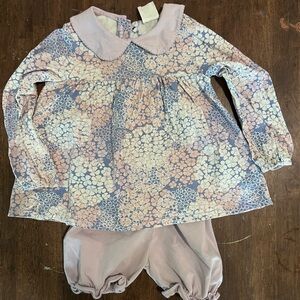 Stichy fish Pastel Floral Set with Peter Pan Collar